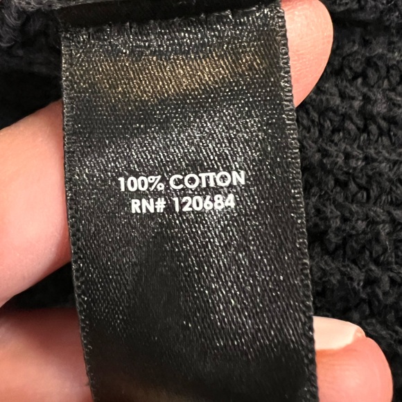 Torrid Lace-Up Cold Shoulder Knit Sweater Washed Black V-Neck Plus 5X Cotton - Picture 5 of 5